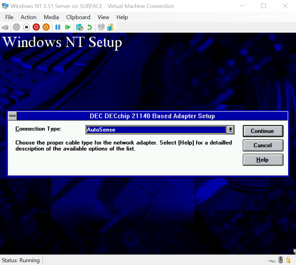 Windows NT 3.51 Network Adapter Message 1