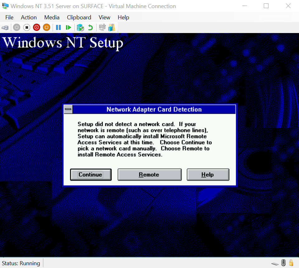 Windows NT 3.51 Network Card Message 2