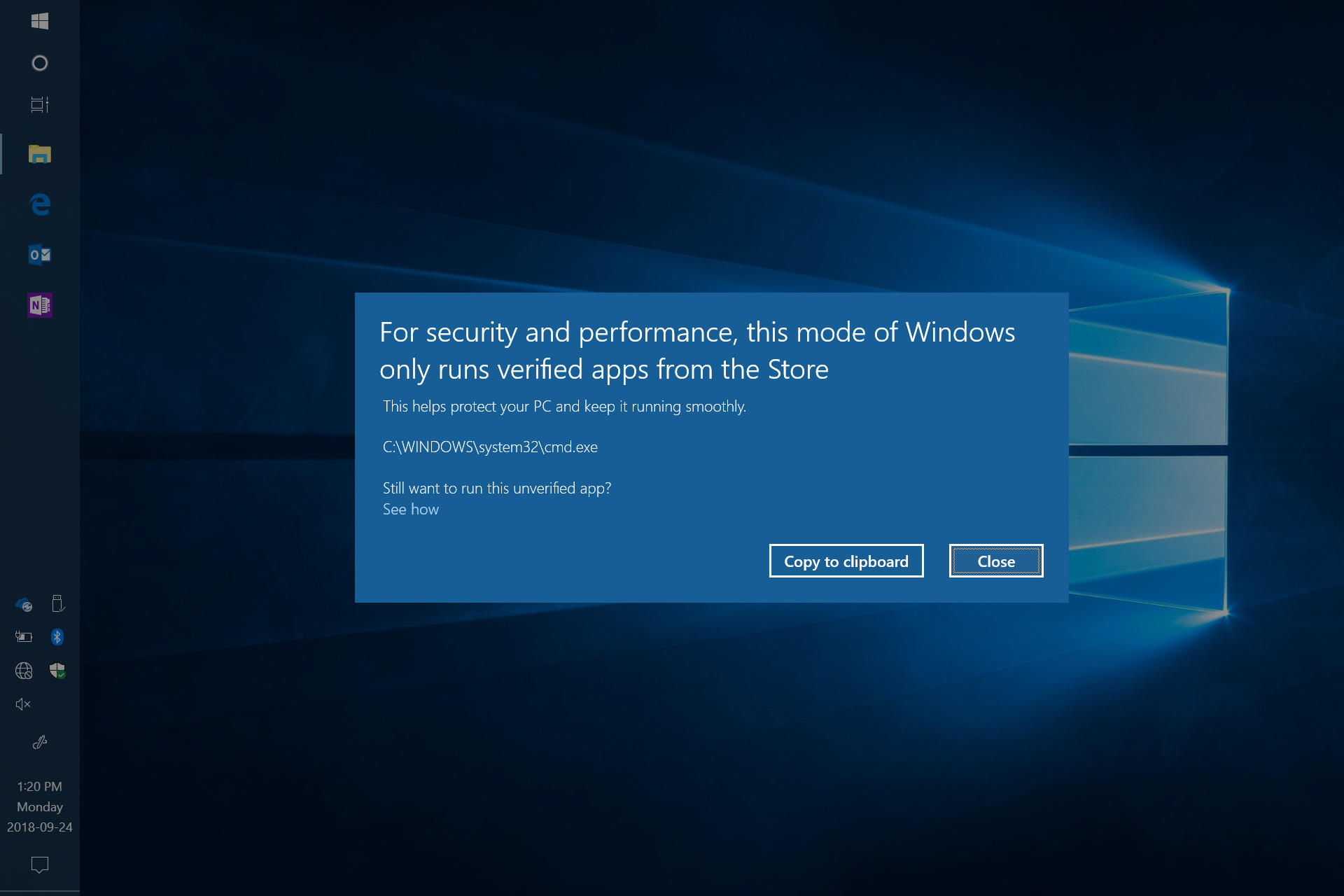 Lenovo Miix 630 cmd.exe Blocked by Windows 10 S Mode