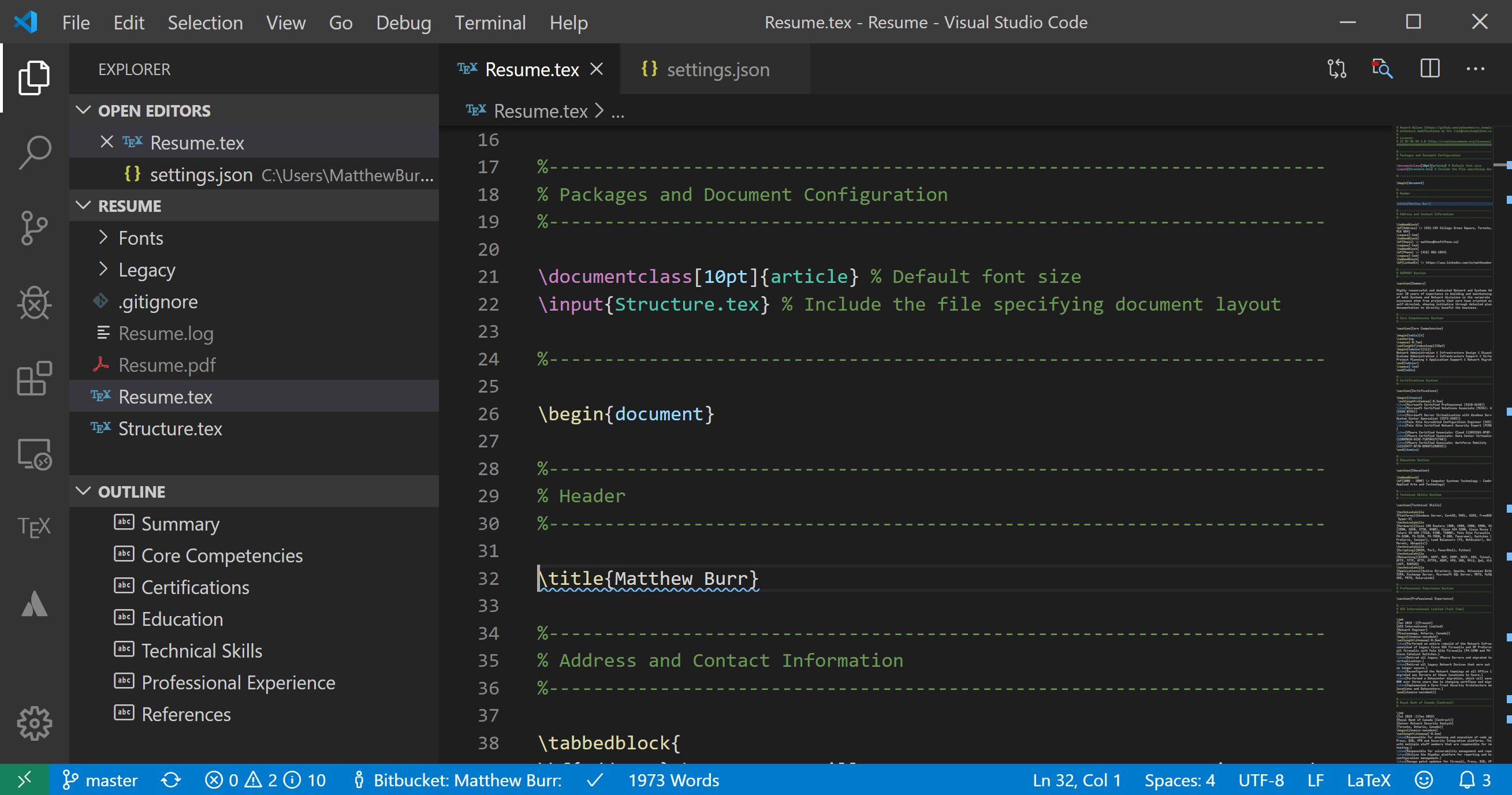 Visual Studio Code with LaTeX