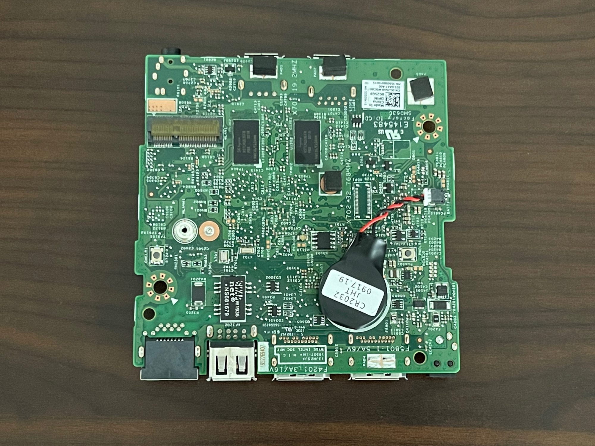 Dell Wyse 3040 Thin Client - Motherboard (Bottom). The M.2 slot can be seen on the left side of the motherboard.