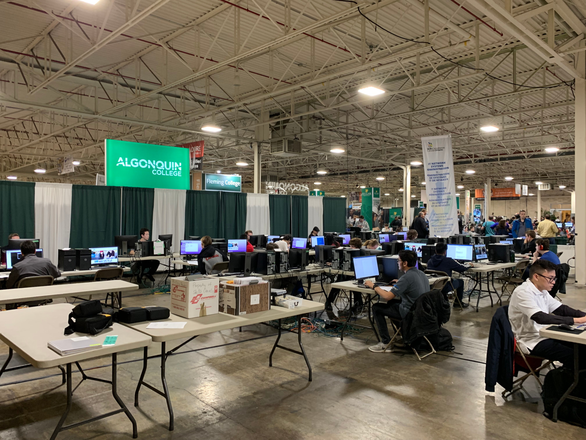 Skills Ontario 2019 Competition. IT Network Systems Administration competition area.