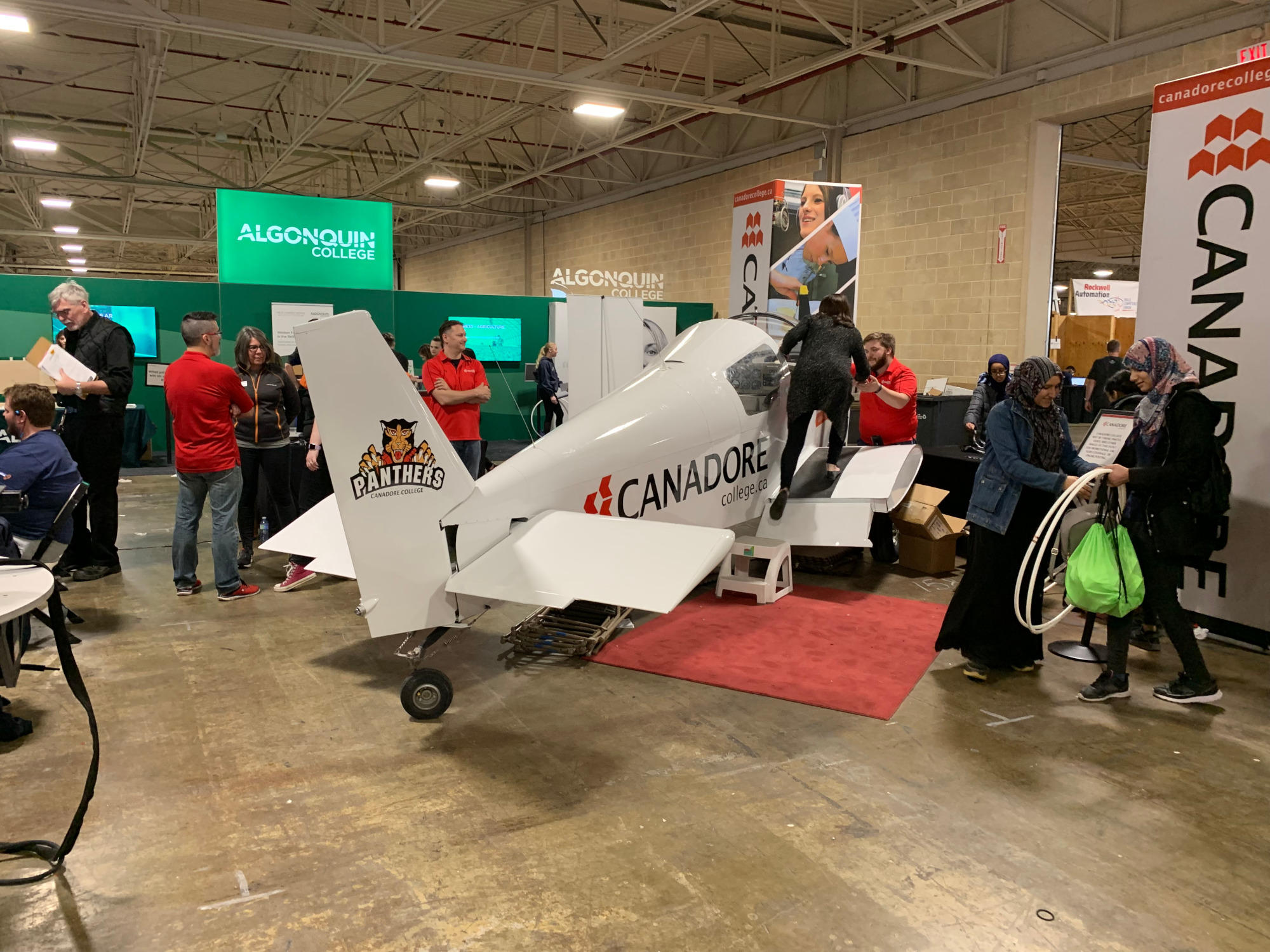 Skills Ontario 2019 Competition. Just a random small aircraft inside the venue.
