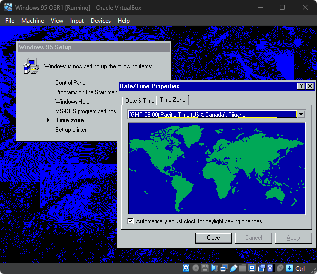 Windows 95 Installation - Windows 95 Mode.